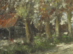 Hendrik Cornelis Kranenburg - Olieverf - Boerderij met kippen kopen? Bied vanaf 65!