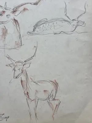 Douwe Jan van der Zweep - Herten. Atelierstempel. kopen? Bied vanaf 89!