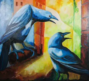 Pieter Vriends - Olieverf op doek, Kraaien - Ingelijst kopen? Bied vanaf 300!