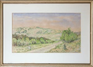 Mien Gmelig - Aquarel, Duinlandschap - Ingelijst kopen? Bied vanaf 1!