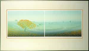 Elmar Gille - Kleurenets, Landschap - Ingelijst (Groot) verkocht voor € 60!