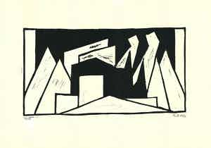 Thilo Maatsch - Handgesigneerde houtsnede: Geometrische Compositie verkocht voor € 39!