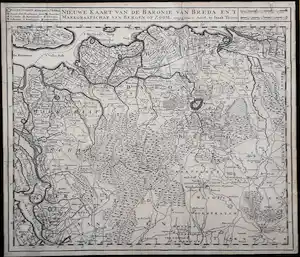 Jacob Keyser - Nieuwe kaart van de Baronie van Breda en 't Markgraafschap van Bergen op Zoom vendu pour 50€ !