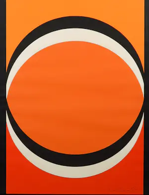 Cyril Lixenberg - Zeefdruk, Geometrische compositie - Ingelijst kopen? Bied vanaf 60!