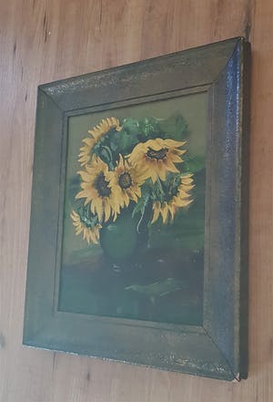 Niet of onleesbaar gesigneerd - Stilleven met zonbloemen in vaas kopen? Bied vanaf 1!