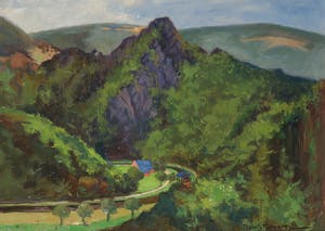 Jan Stapper - Olieverf op paneel, Berglandschap kopen? Bied vanaf 1!