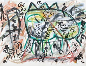 Freddy Flores Knistoff - Gouache op papier, Zonder titel kopen? Bied vanaf 80!