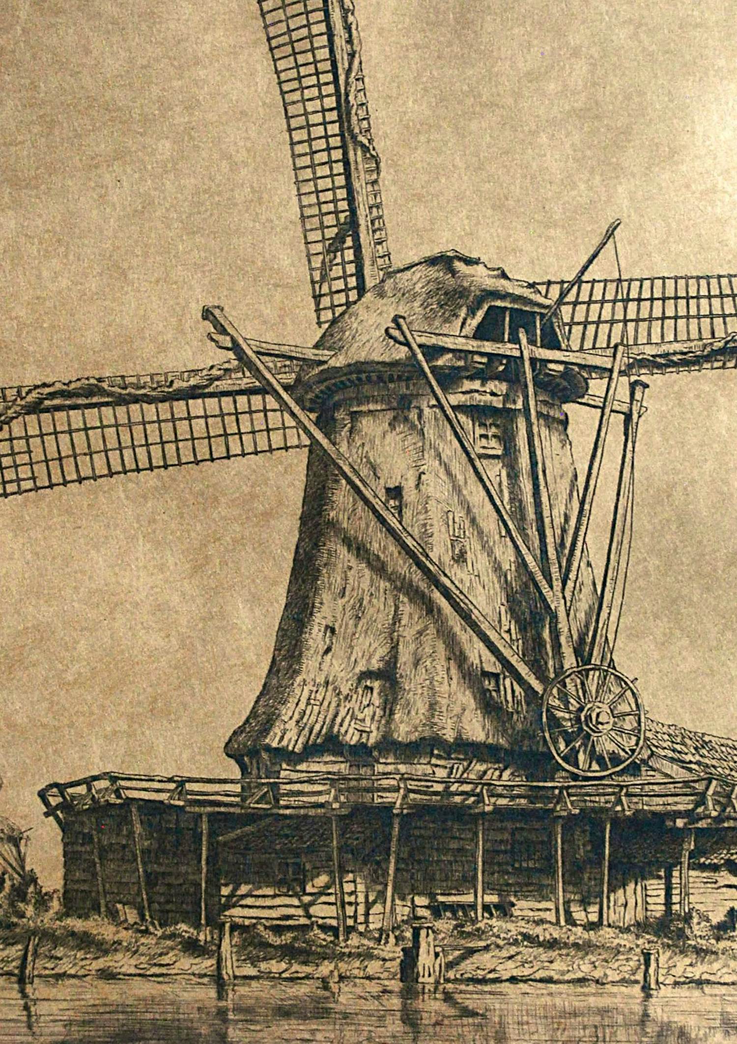 Gerrit N. Woudt - Molen Oude Zwan - ets kopen? Bied vanaf 40!
