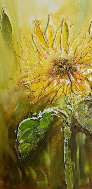 Jochem de Graaf - Zonnebloemen in reliëf kopen? Bied vanaf 250!