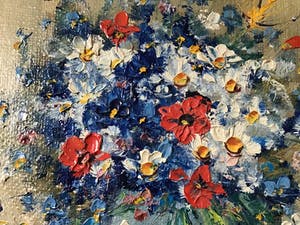 Niet of onleesbaar gesigneerd - Pot bloemen. kopen? Bied vanaf 1!