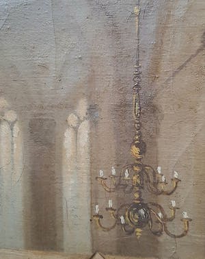 Niet of onleesbaar gesigneerd - Kerk interieur - Olieverf op doek kopen? Bied vanaf 1!