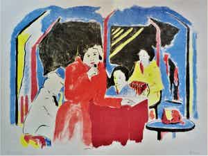 Ami Bernard Zillweger - Kleurenzeefdruk CABARET Handgesigneerd verkocht voor € 45!