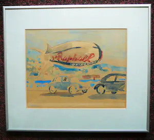 Fik Abbing - Le Lavandou Boulevard -aquarel circa 1950- kopen? Bied vanaf 50!