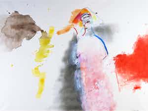 Jef Diederen - Gemengde techniek op papier, Palestijnse verkocht voor € 150!