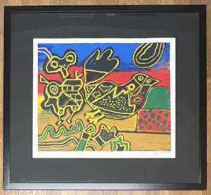 Corneille - Zeefdruk Oiseau Cobra né du paysage 1992 kopen? Bied vanaf 450!