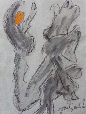 Jan Sierhuis - DANSENDE FIGUREN / ORIGINEEL WERK / 30x21cm / SIG / 1994 kopen? Bied vanaf 50!