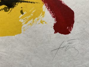 Antoni Tapies - kleurenlitho - 'l'Emerveille merveilleux' - 1973 (Zeer kleine oplage) kopen? Bied vanaf 950!