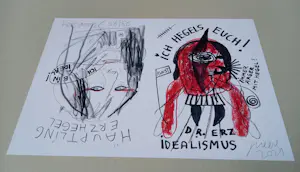 Jonathan Meese - Häuptling Erzhegel - Druck 2021 handsigniert nummeriert Auflage 25 Exemplare kopen? Bied vanaf 290!