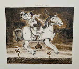 Herman Berserik - In 1976 in beperkte oplage (40) gemaakte Ets en Aquatint "Hobbelpaard" gesigrd kaufen? Bieten Sie von 42!