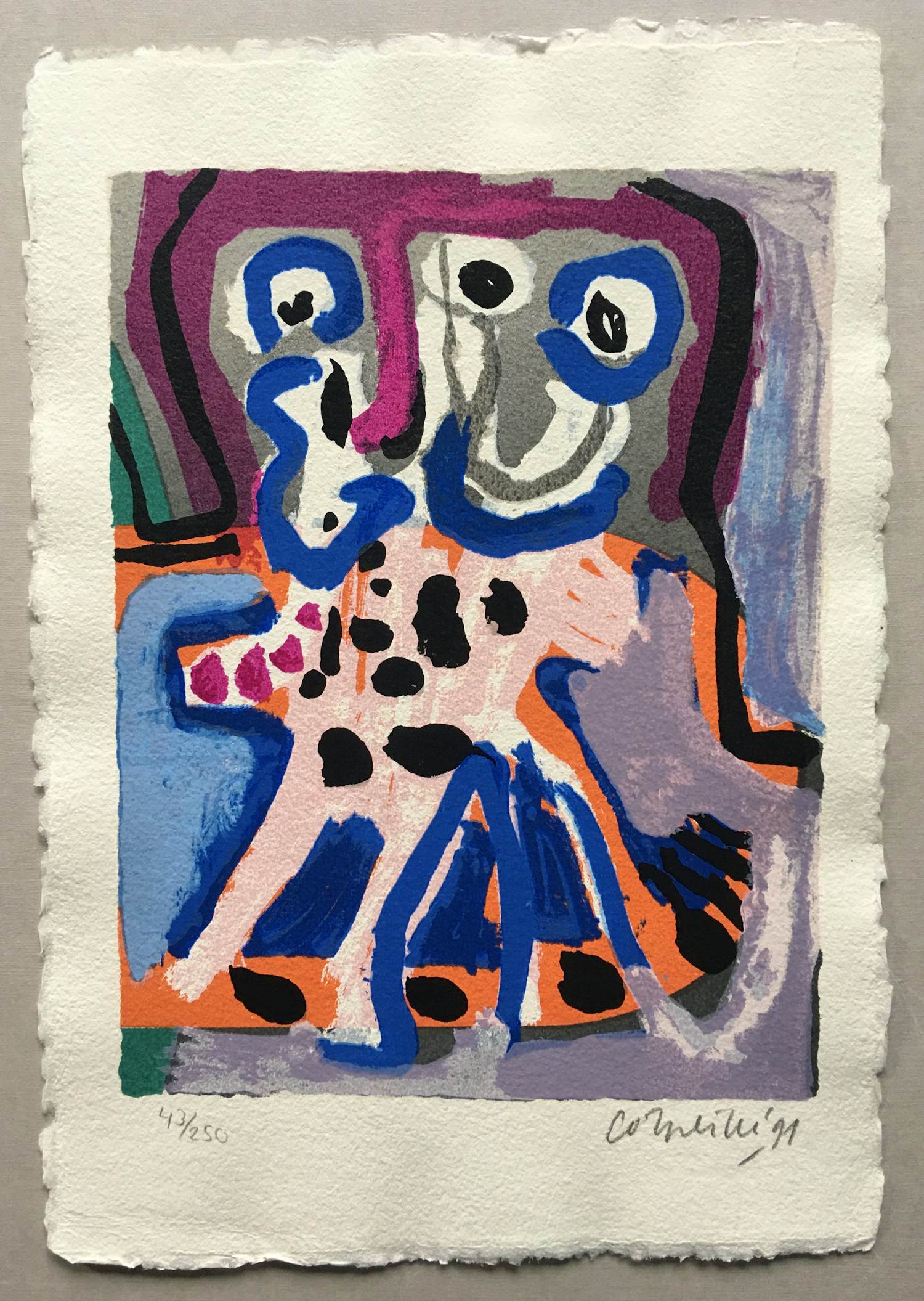 Corneille - kleurrijke zeefdruk - 1991 kopen? Bied vanaf 150!