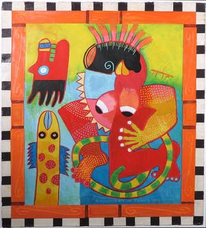 Clemens Briels - Gemengde techniek op papier (bevestigd op doek), La emperatriz de la mar (Groot) kopen? Bied vanaf 250!