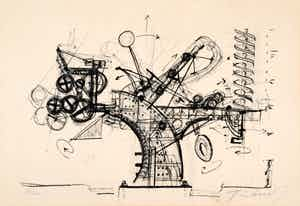 Jean Tinguely - Lithografie in zwart verkocht voor € 675!