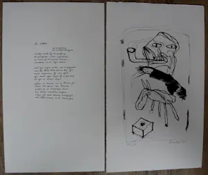 Lucebert - Litho met gedicht: De roker - 1982 kopen? Bied vanaf 159!