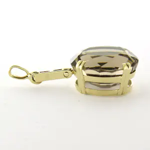 14k geelgouden hanger met kolossale rookkwarts kopen? Bied vanaf 480!