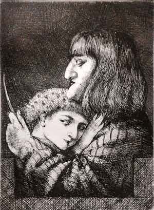 Theo Daamen - vrouw - kind - mes verkocht voor € 65!