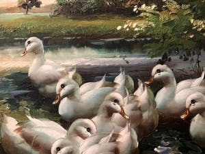 Niet of onleesbaar gesigneerd - Eendjes aan de waterkant kopen? Bied vanaf 10!