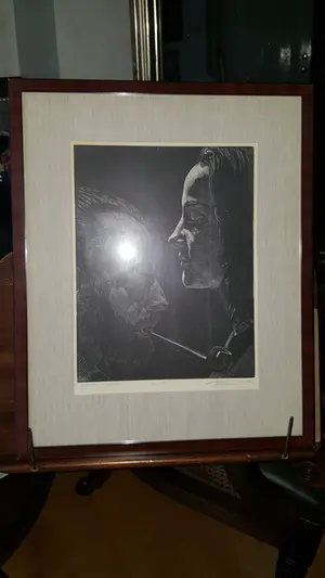 Victor Delhez - f & L - zelfportret met portret echtgenote beide in profiel kopen? Bied vanaf 250!