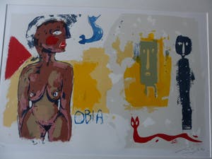 John Lie a Fo - Zeefdruk, titel, "Obia ". kopen? Bied vanaf 40!
