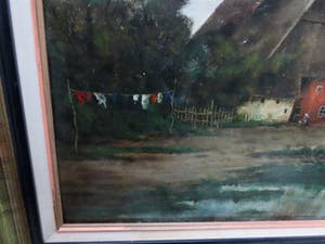 Hendrik Petrus Berlage - (1856-1934) Landschap met boerderij en waslijn kopen? Bied vanaf 450!