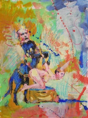 Peter Klashorst - Erotische voorstelling - Ingelijst - Acryl en collage -Unicum- In Prijs verlaagd kopen? Bied vanaf 49!