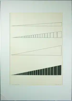 Robert Metz - Pen op papier, 3x gedeeld vlak op papier A - Ingelijst verkocht voor € 60!
