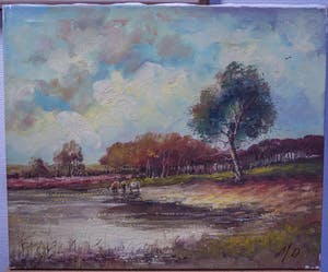 Toon Wildeboer - heidelandschap met koeien bij Huizen kopen? Bied vanaf 10!