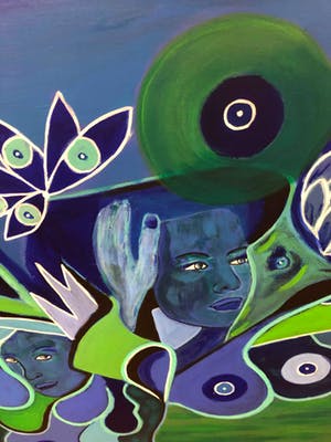 Maartje Wijngaarden - Schilderij blauw kopen? Bied vanaf 50!