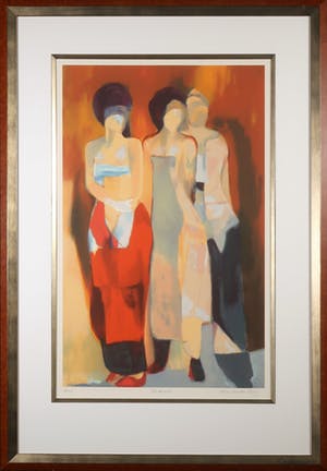 Hans van den Berg - Zeefdruk, Bordeaux - Ingelijst kopen? Bied vanaf 1!