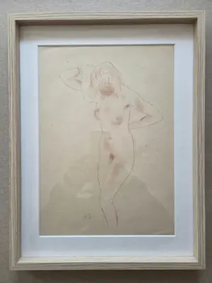 Jan Sluijters - Staande vrouw. Naakt. Litho. Ingelijst. kopen? Bied vanaf 325!