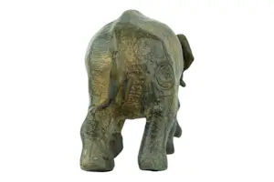Pierre Chenet - Snuffelende Olifant - massief brons kopen? Bied vanaf 95!