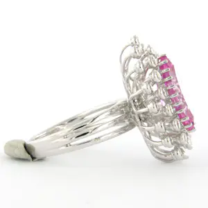 18k gouden ring met roze saffier tot. 2.00ct en briljant geslepen diamant kopen? Bied vanaf 900!