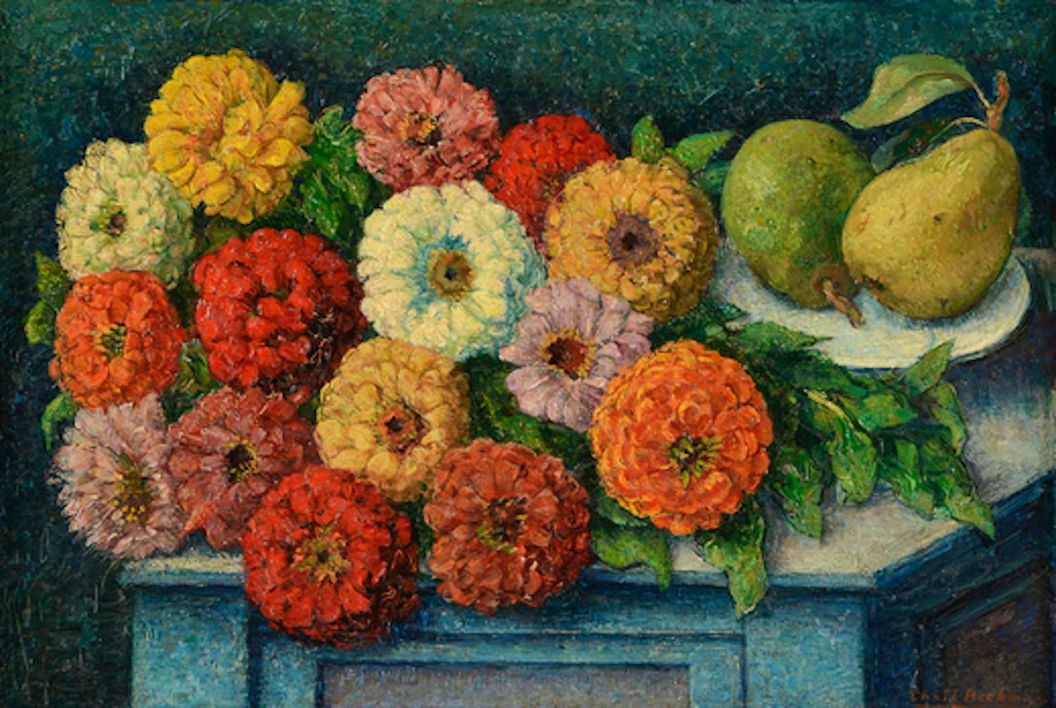 AcheterChris Beekman - Stilleven met bloemen en vruchten? Enchérissez de 1200!
