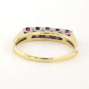 14k bicolour gouden ring met robijn tot. 0.75ct - 3.4 gram - ringmaat 19(60) kopen? Bied vanaf 290!