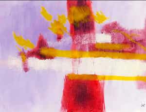 Ferd op de Coul - Gouache, Abstracte compositie - zonder titel maar met lijst! verkocht voor € 75!