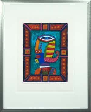 Clemens Briels - Zeefdruk, A window. There must be something behind it III - Ingelijst verkocht voor € 50!