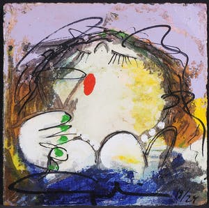 Gerdine Duijsens-Kroeze - Handbewerkte zeefdruk, Champagne kopen? Bied vanaf 50!