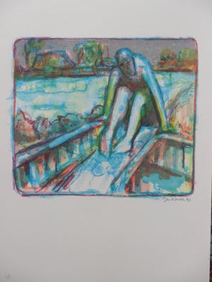 Jan Forrer - Kleurenlitho ZONDER TITEL Handgesigneerd. kopen? Bied vanaf 35!