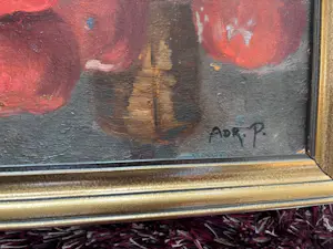 Adri Pieck - "het koperen pannetje": stilleven met tomaten en sneeuwklokjes kopen? Bied vanaf 195!