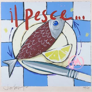 Selwyn Senatori - Zeefdruk, Il pesce - Ingelijst kopen? Bied vanaf 120!