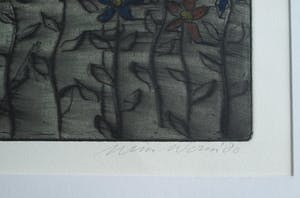 Wim Worm - Ets , Hijgend hert – ingelijst 63 x 88 cm – 1980 - oplage 15 ex. kopen? Bied vanaf 10!